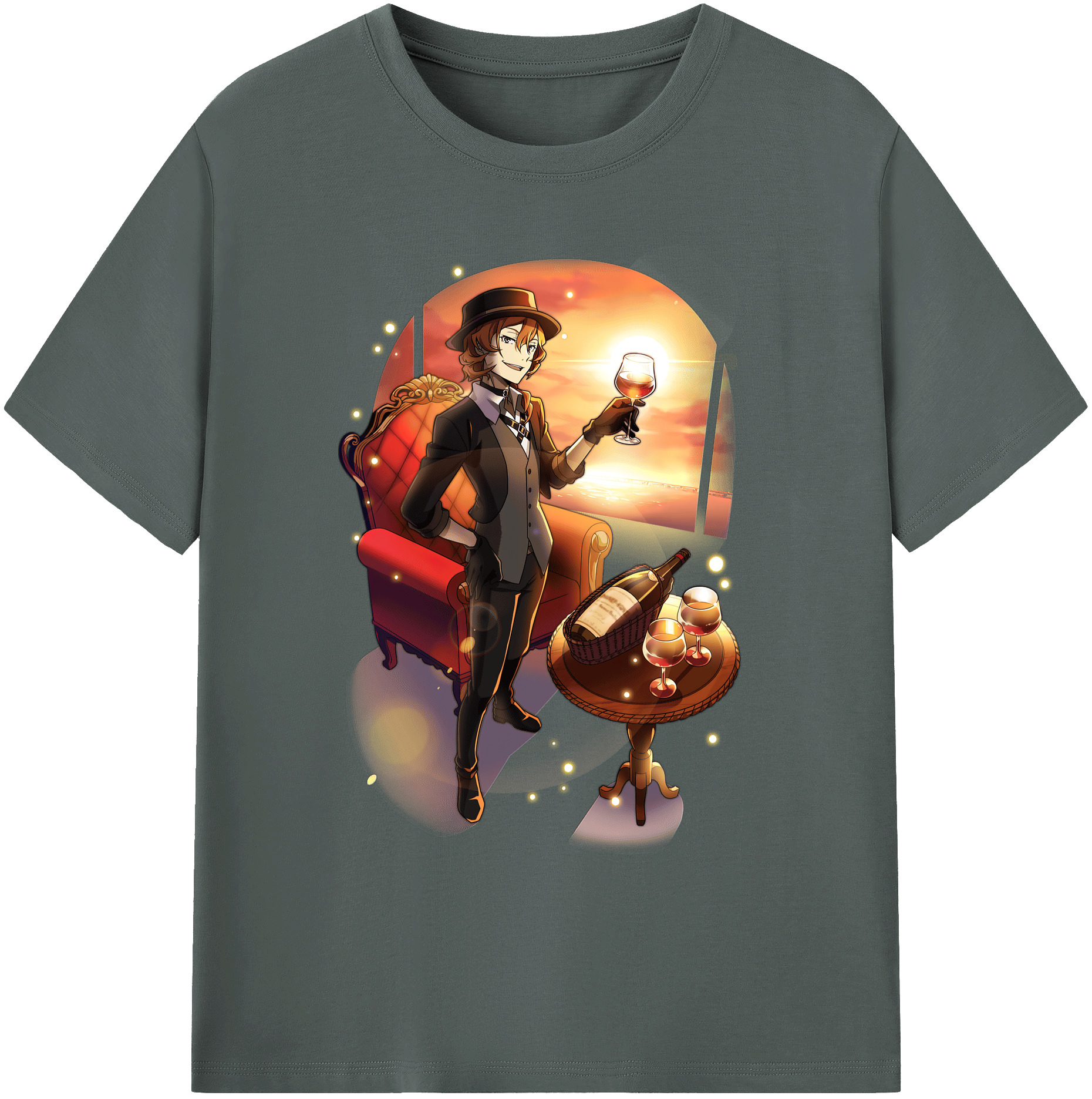 （画像用） 文豪ストレイドッグス Bungo Stray Dogs 綿100％ メンズ半袖Tシャツ｜肌触りやわらか＆通気性